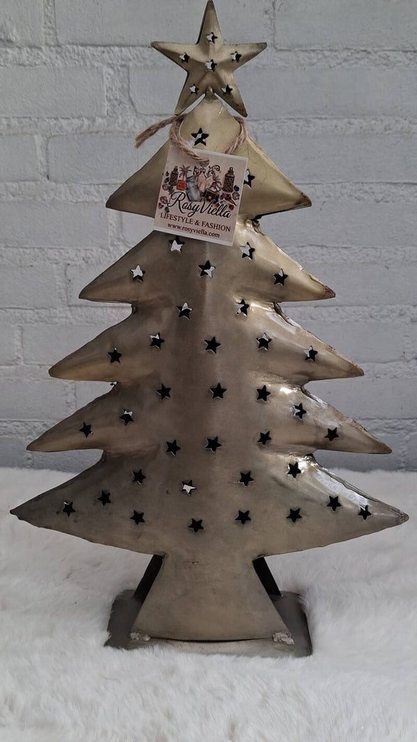 Metalen kerstboom theelichtje