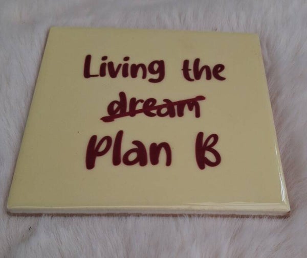 Tegeltje living the plan B