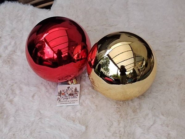 Grote plastic kerstbal goud of rood