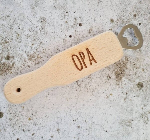Houten flesopener opa