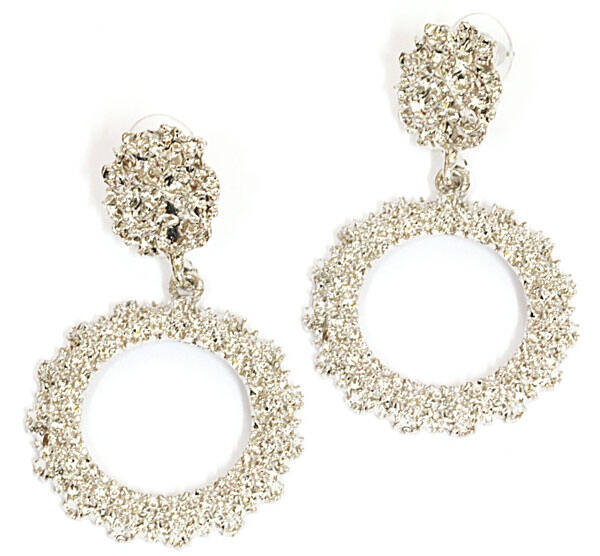 Frosted silver oorbellen