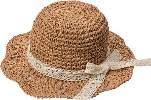 Schattige strohoed met lint