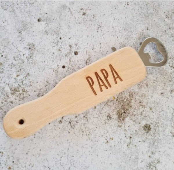 Houten flesopener papa