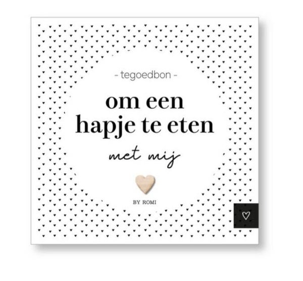 Tegoedbon Om een hapje te eten met mij