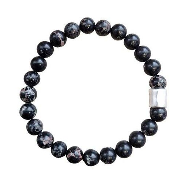Heren armband van natuursteen Black Sea Sediment