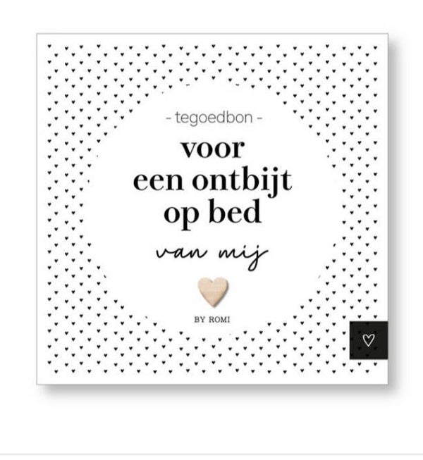 Tegoedbon ontbijt op bed
