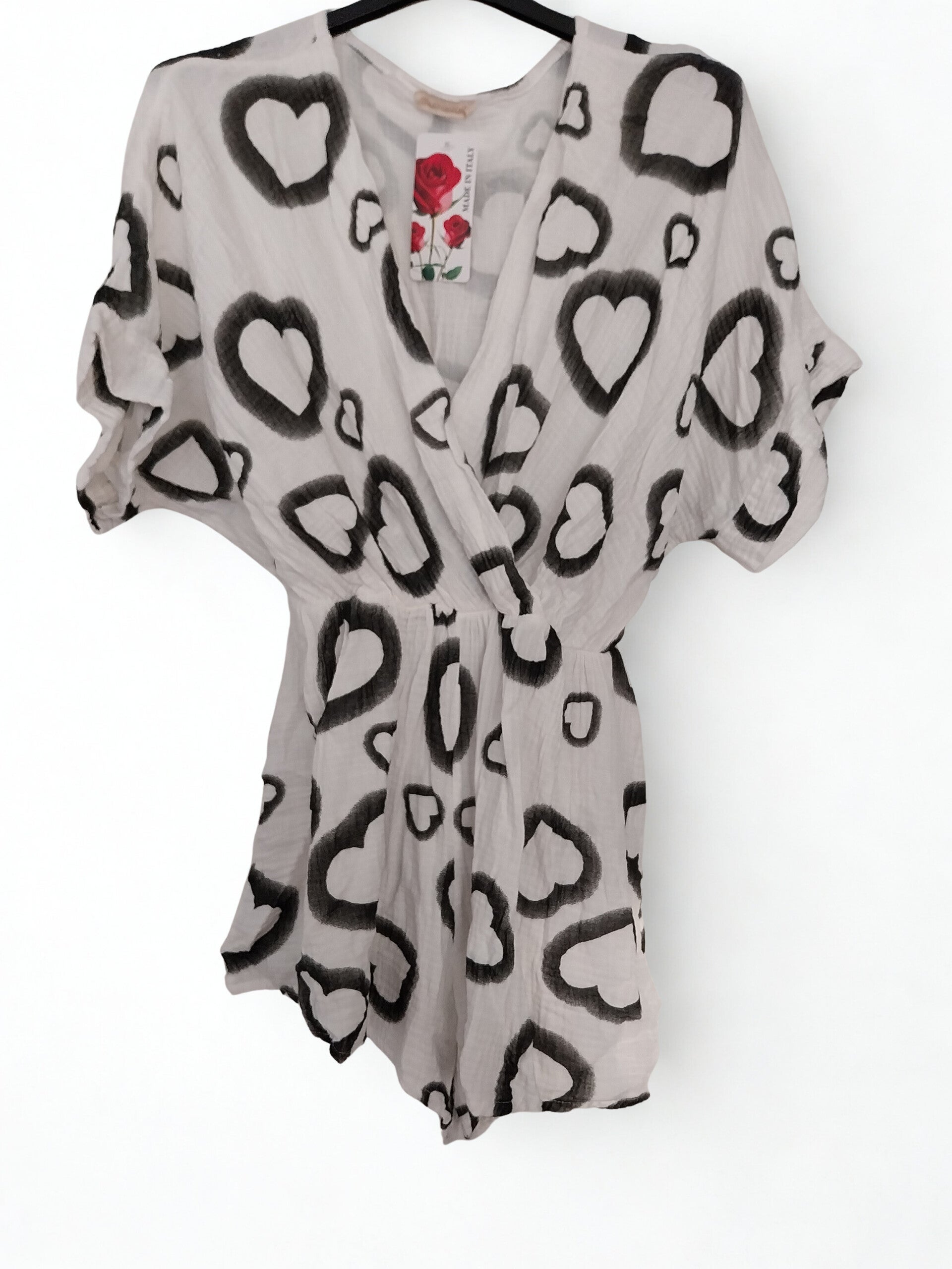 Hartjesjumpsuit zwart