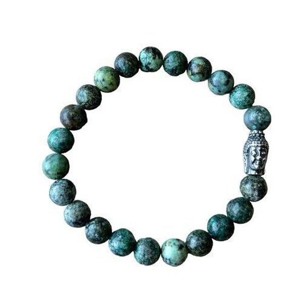 Heren armband Afrikaans Turquoise met Boeddha kraal