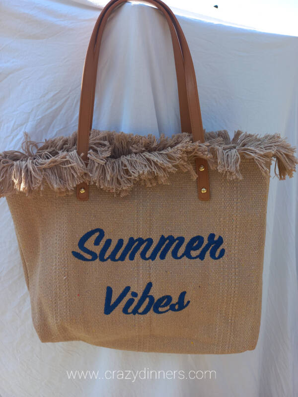 Strandtas donker beige