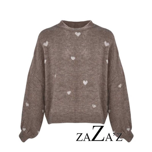 Hartjes trui donker bruin