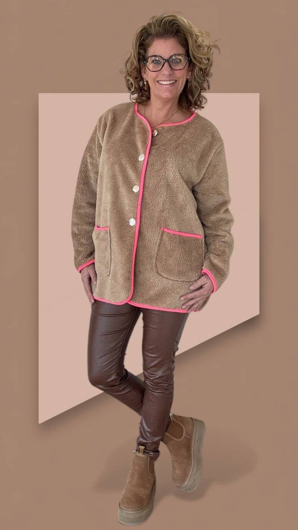 Teddy vest beige
