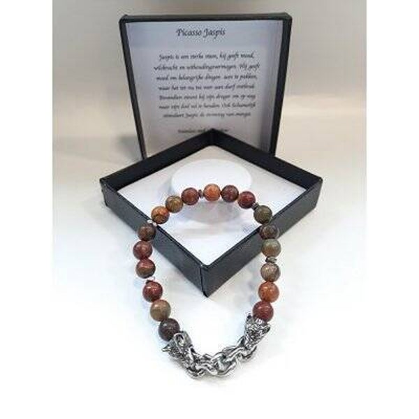 Heren armband natuurstenen Picasso Jaspis
