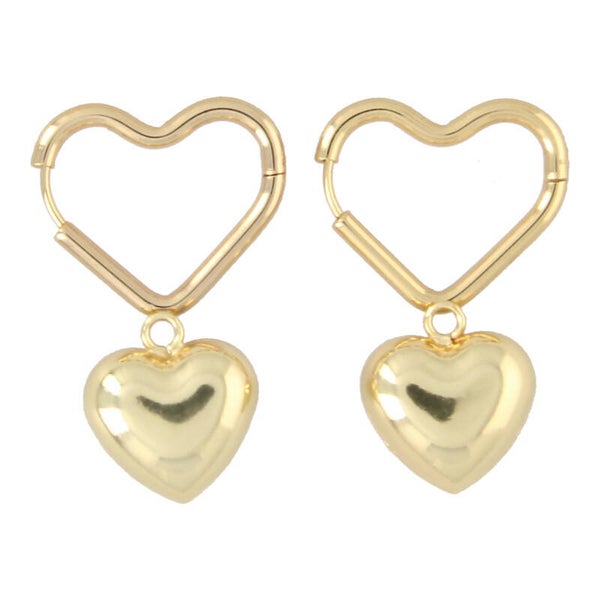 Creolen hart met hart hanger