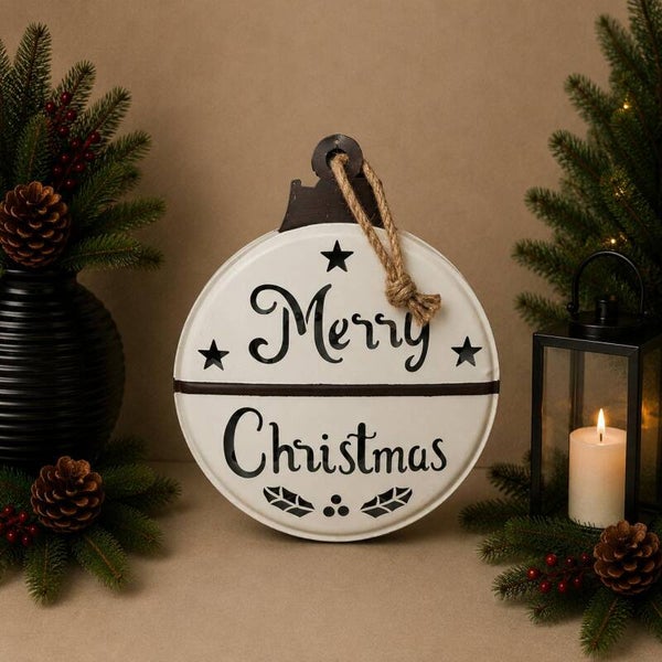 Platte kerstbal 30 cm