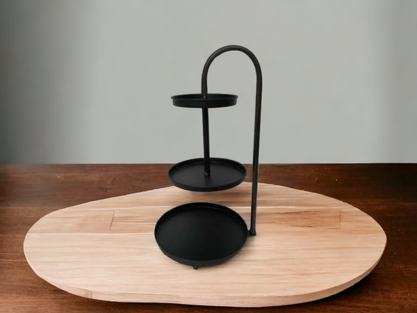 Zwarte metalen hang etagere