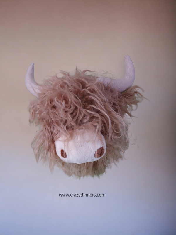 Knuffel Schotse Hooglander wandkop