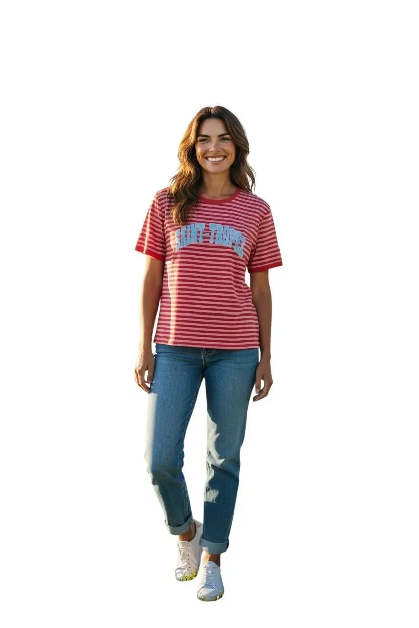 Streep t-shirt "Saint Tropez"