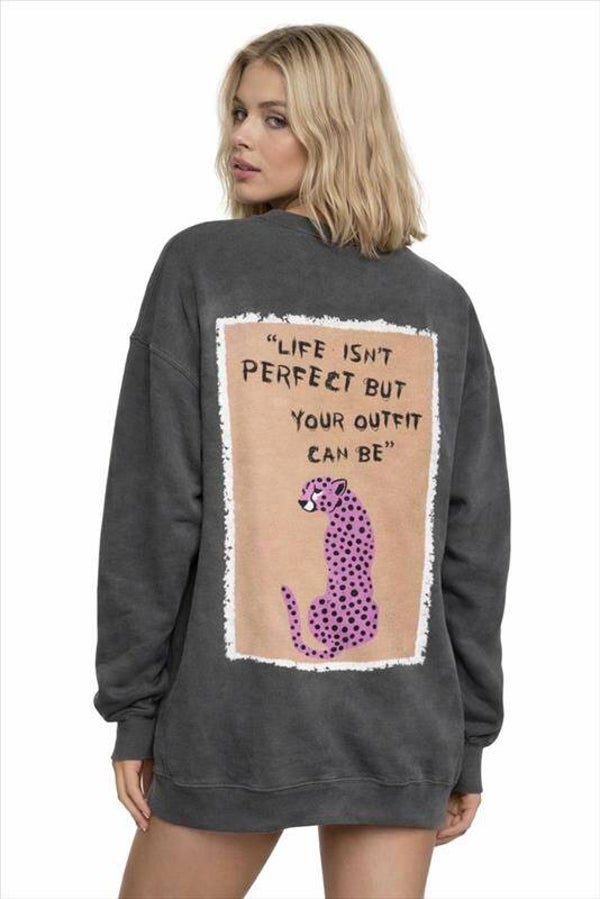 Sweater dark grey life isn't perfect