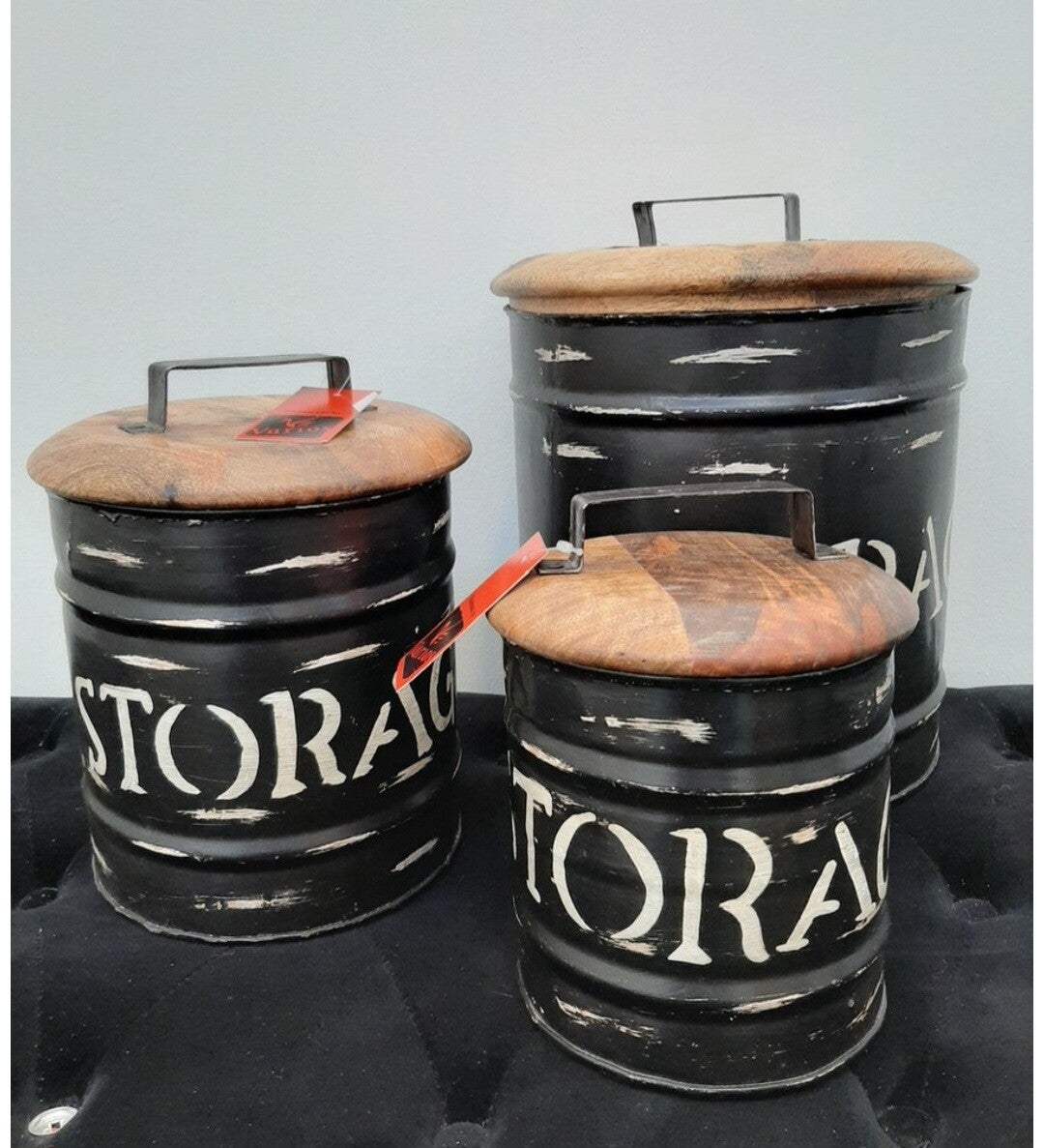 Storage pot met houten deksel