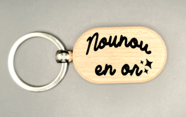 Porte clés en bois "or"