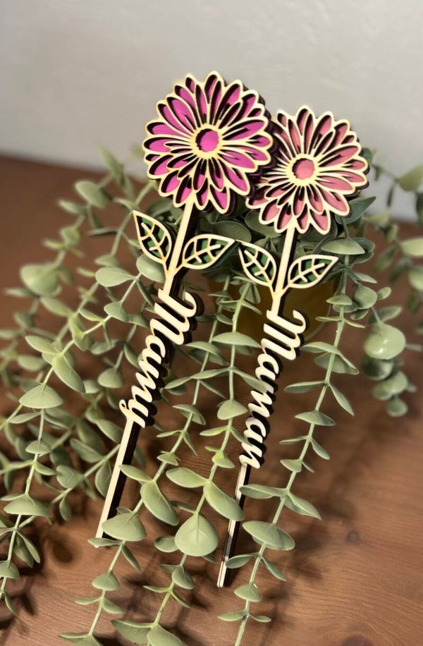 Fleur en bois personnalisé