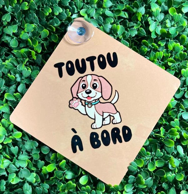 Plaque voiture chien à bord