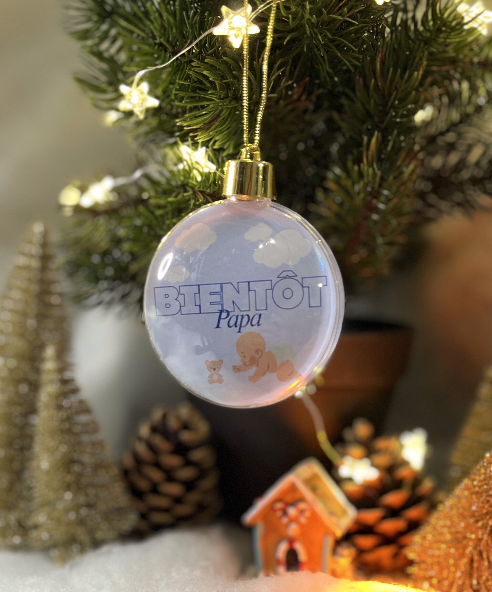 Boule de noël bientôt papa