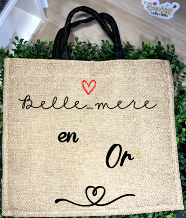 Sac en jute belle-mère en or