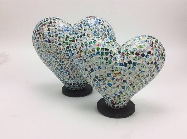 Mozaïek lamp hart