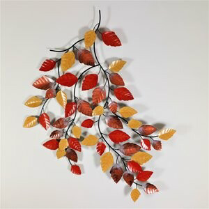 Wanddeco metaal "Herfsttak beuk"