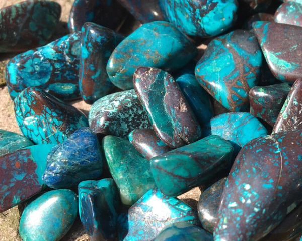 Chrysocolla getrommeld mix 5 gram