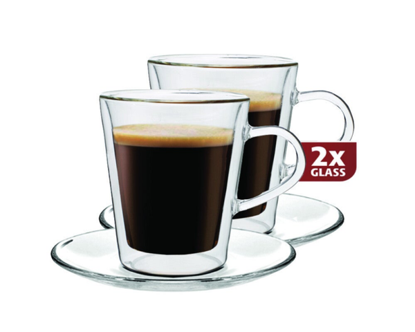 Maxxo Lungo 220ml, Thermo glas, set van 2