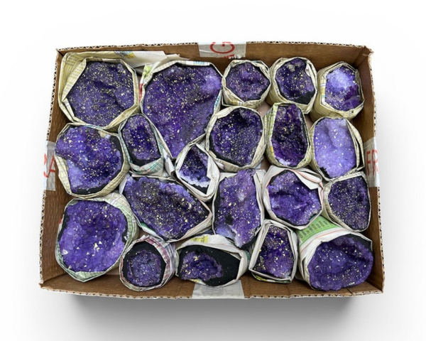 Verkoopdoos 17 Geode Marokko paars (ingekleurd)