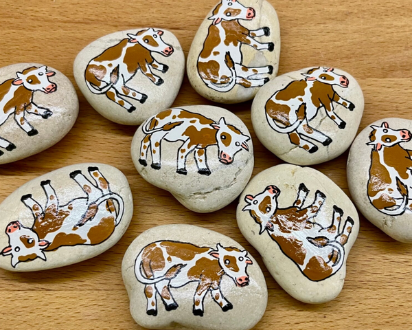 Koelkastmagneten Roodbont Koe 5 stuks