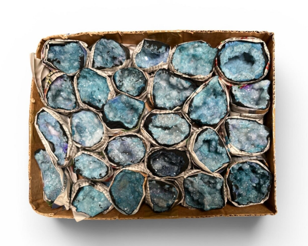 Verkoopdoos 15 Geode Marokko blauw (ingekleurd)