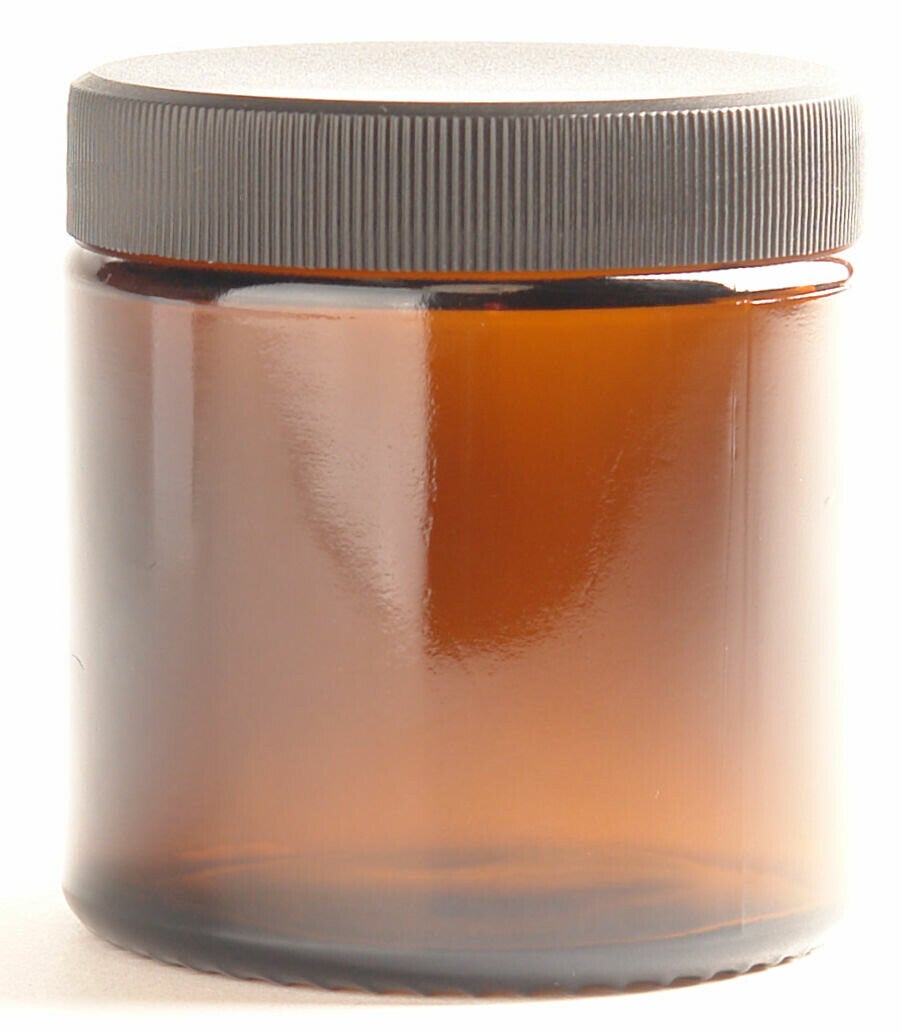 Zalfpot / Crèmepot Bruin (amber) Glas 120 ml met Deksel