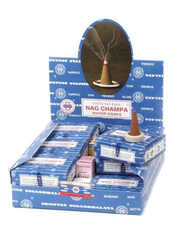 Satya Nag Champa wierookkegeltjes (12 pakjes)