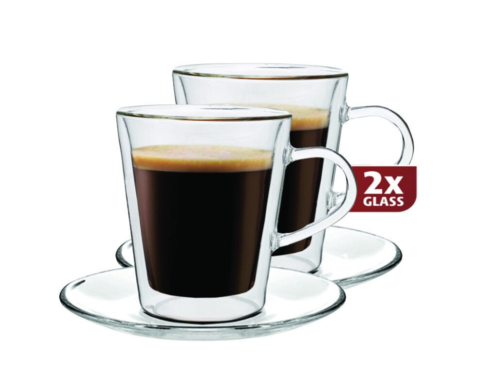 Maxxo Lungo 220ml, Thermo glas, set van 2