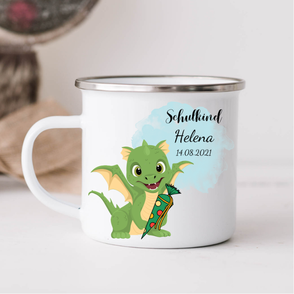 Personalisierte Tasse Schulkind Drache