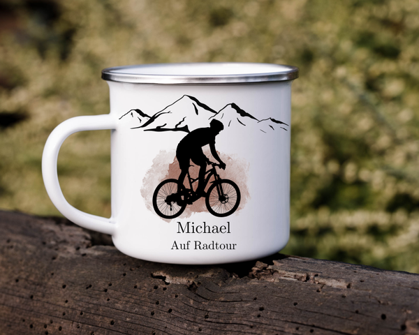 Personalisierte Tasse Radfahrer Mountainbiker