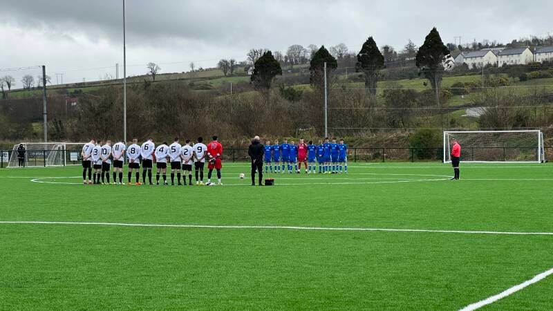 Minute silence being observed by Letterkenny Rovers Ulster Senior League side and Finn Harps U21s in memory of Kieran McGrath