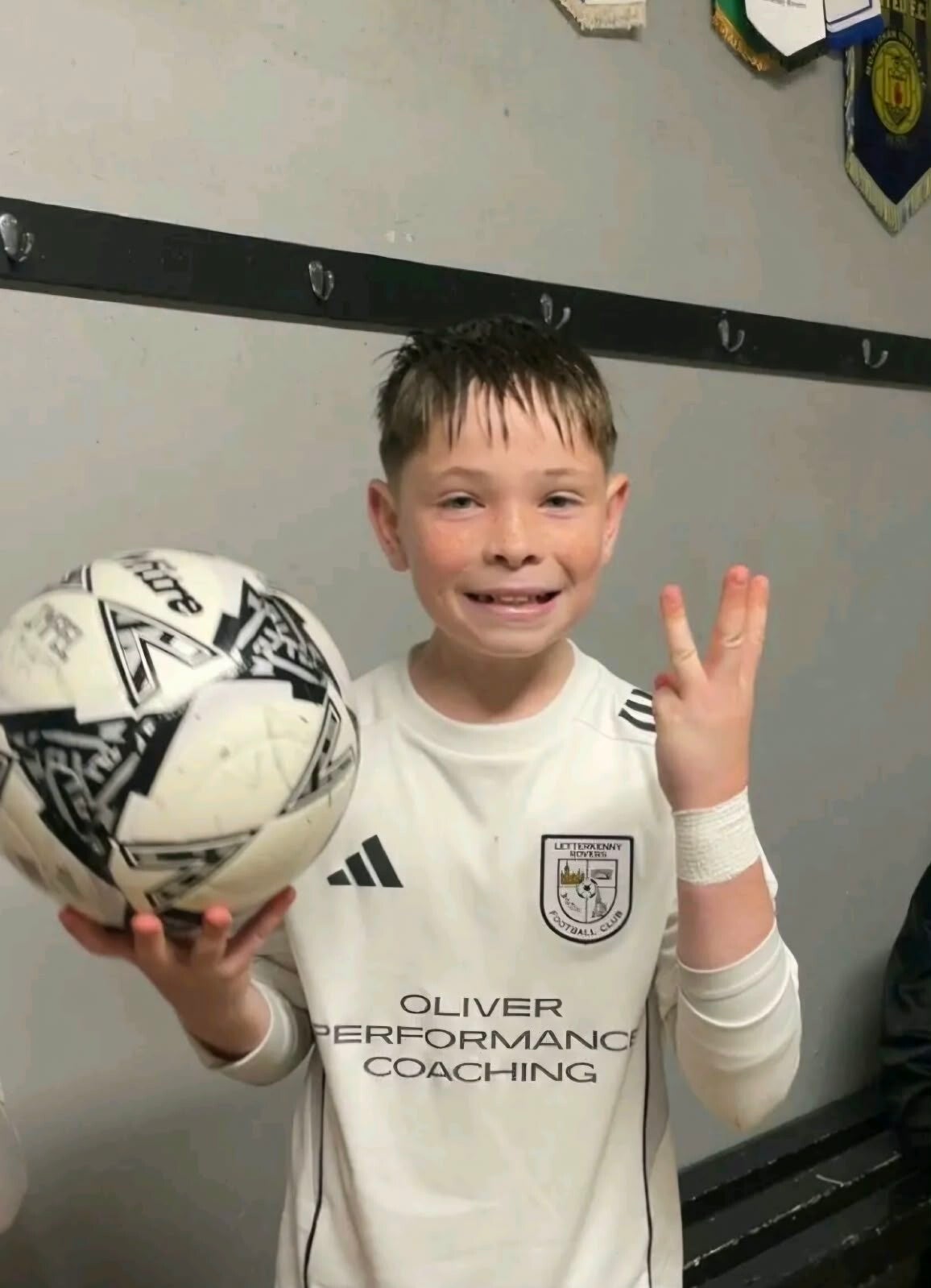 Charlie Lynch scores a hattrick for the Letterkenny Rovers U12s
