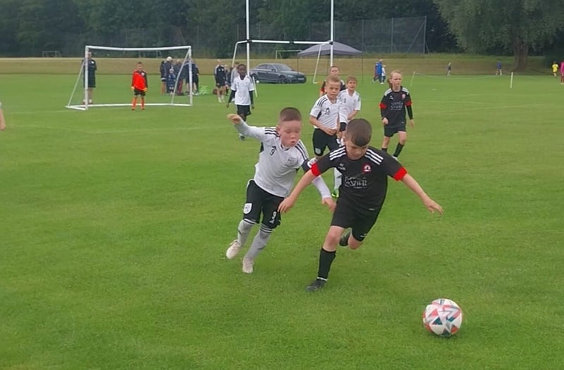 Under 9s in action, topping their group on Day 3 of the Foyle Cup