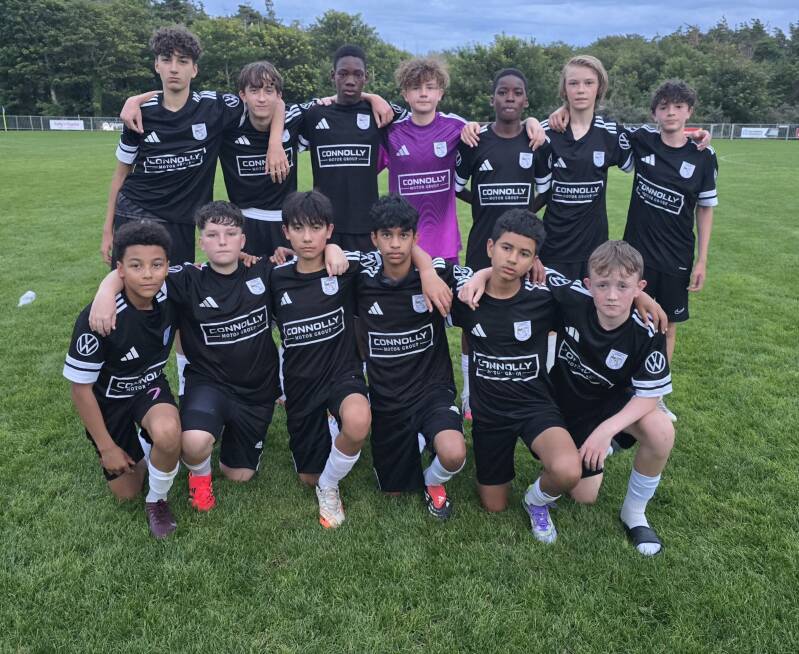 U14 Crusaders team photo from game against Dunfanaghy Youths