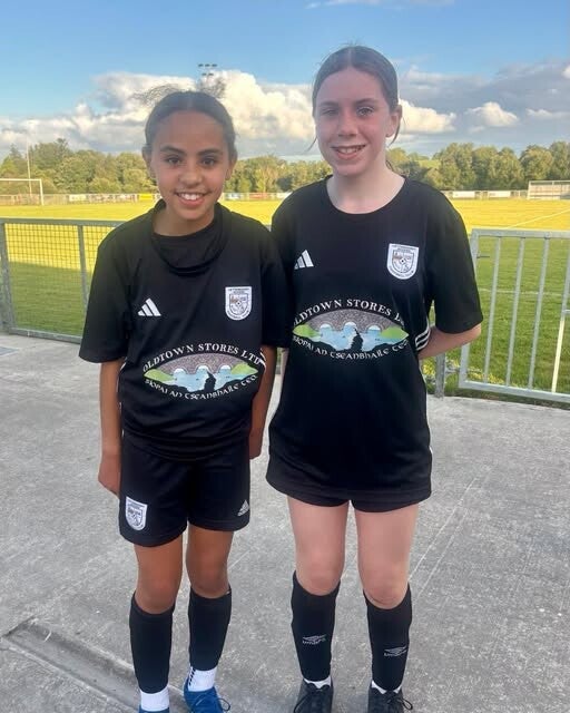 photo of 2 of the U14 Letterkenny rovers girls after the match on 30th July 2026 against Convoy Arsenal