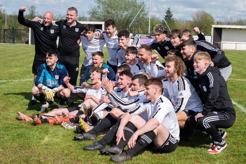 The Rovers team celebrate the League title win