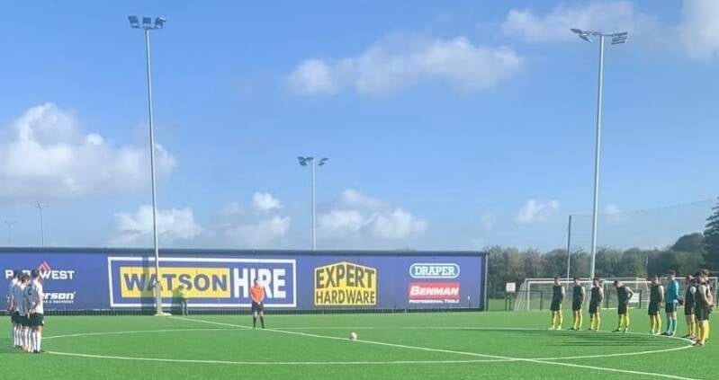 A minutes silence observed by both teams in memory of Joe McGroarty