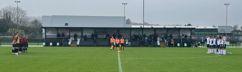 A moments silence being observed by all in attendance at the match between Letterkenny Rovers and Peake Villa in the fourth round of the FAI Cup.