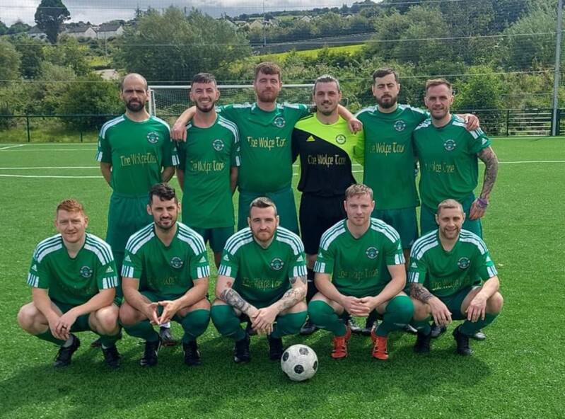 Oldtown Celtic team picture before Kieran McGrath memorial shield match