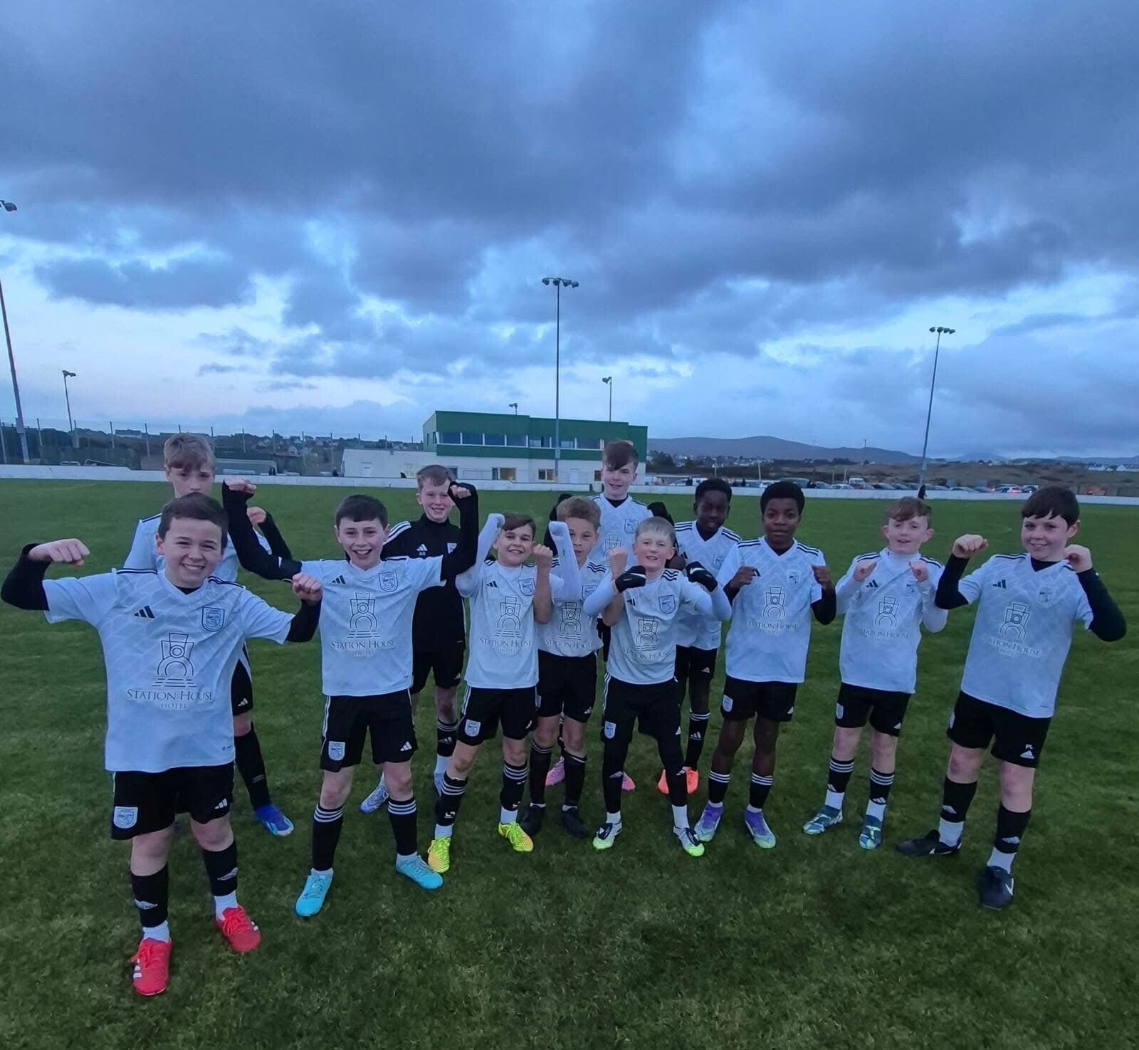 U12 Letterkenny Rovers team happy faces making it through to the Champions league final